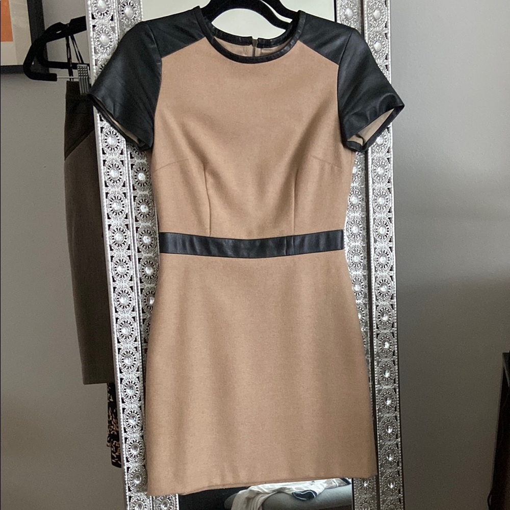 Club Monaco Tan and Black Mini Dress